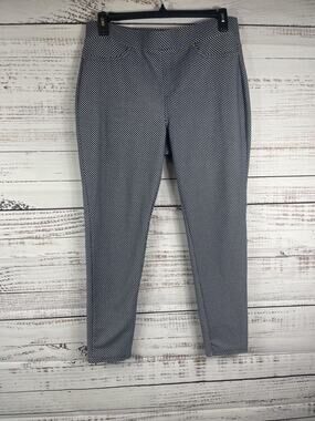 MICHAEL Michael Kors Pants Womens XL Blue Geometric Knit Jegging Pull On Stretch